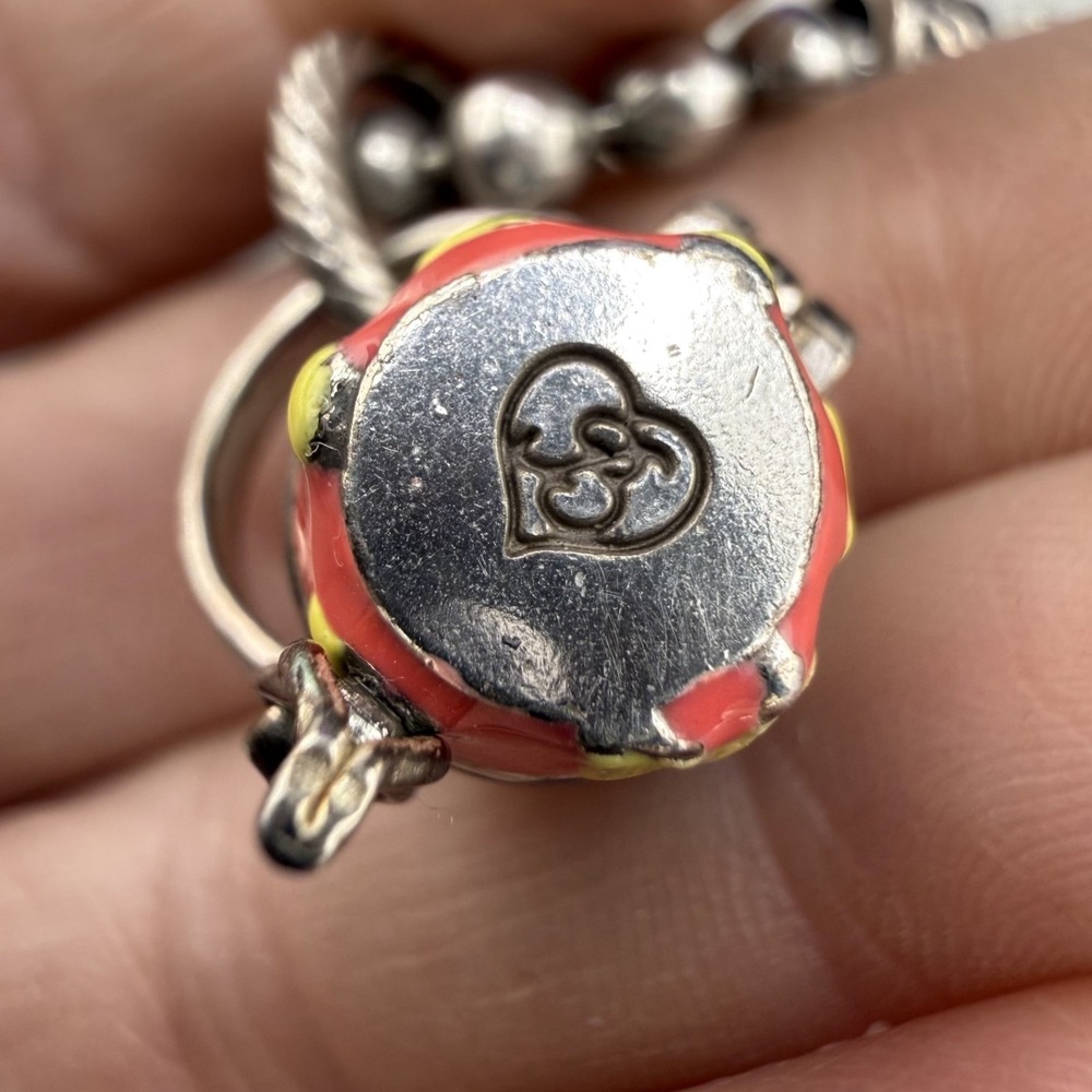Vintage Brighton Charm Bracelet Silver Tone Summer Theme Enamel Beach 7.5" - Picture 2 of 12
